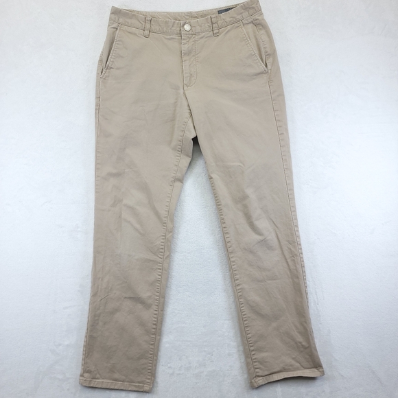 Bonobos Chino Pants Men's 32x32 Tan Flat Front Slash Pocket Cotton Casual - Picture 3 of 10